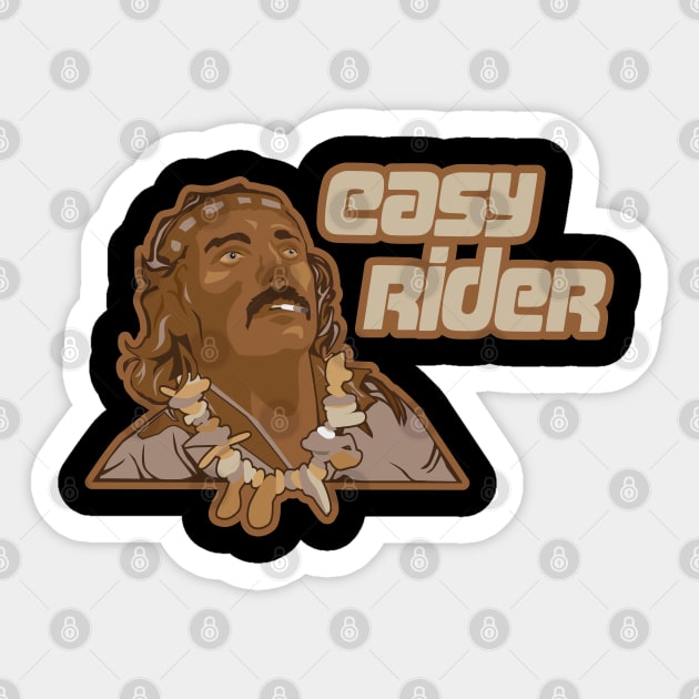 Stoned Wonderment: Dennis Hopper 'Easy Rider' UFO Scene Tee Sticker by Boogosh